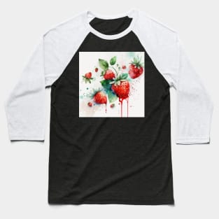 Berry Splash Watercolor Summer Baseball T-Shirt